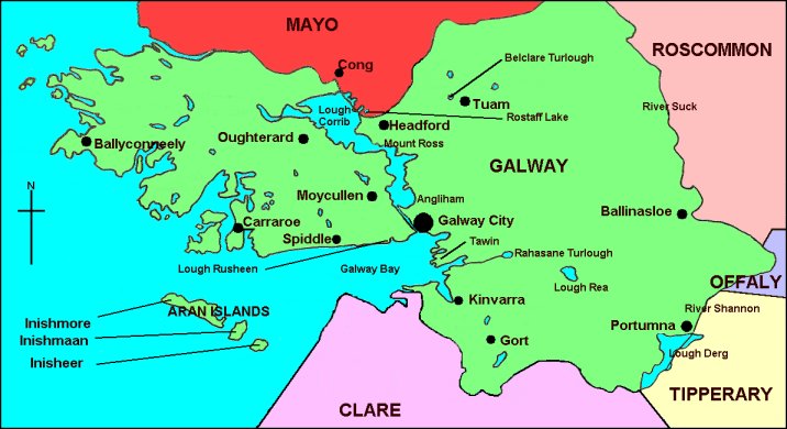 Bird map of County Galway